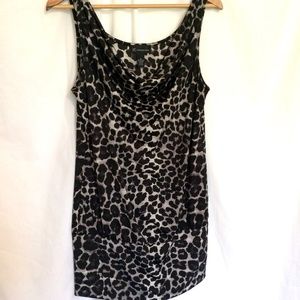 INC Black & Grey Leopard Mini Dress Size Medium